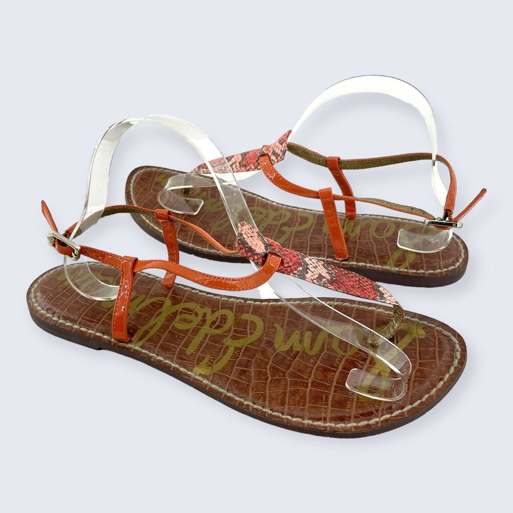 Sam Edelman Red/Orange ‘Gigi’ Snakeskin Sandals